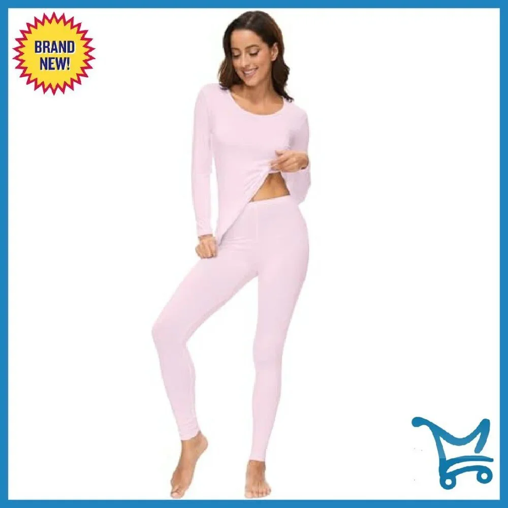 Thermal Long Johns Set Bamboo Viscose Base Layer Top Pants S-3X
